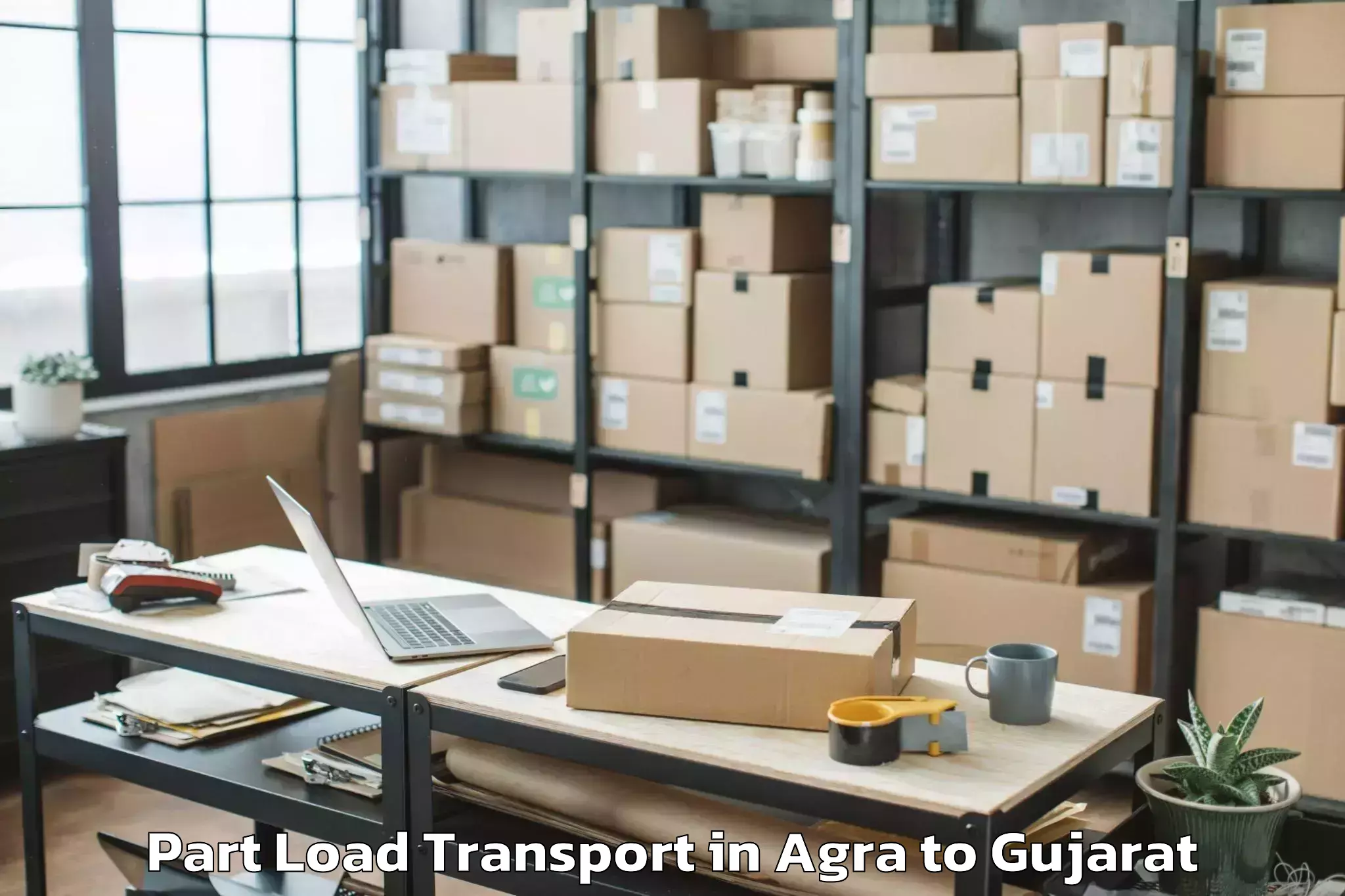 Reliable Agra to Dediapada Part Load Transport